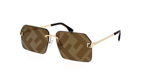 FENDI Metal Sky Rectangular Sunglasses FE40043U Gold